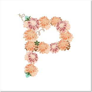 Letter P Floral Posters and Art